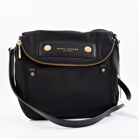 Marc Jacobs Preppy Natasha Nylon Crossbody Bag Black -FCM56